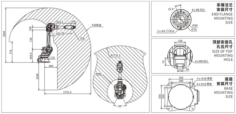 Pick Up Robot Working Envelope Diagram Pick Up Robot Working Envelope Diagram